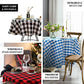 90" | Black/Red Seamless Buffalo Plaid Round Tablecloth, Gingham Polyester Checkered Tablecloth