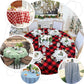 90" | White/Black Seamless Buffalo Plaid Round Tablecloth, Gingham Polyester Checkered Tablecloth