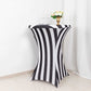 Spandex 30" Fitted Round Cocktail Table Cover Black/White Striped - Easy to Maintain Stretch Tablecloth