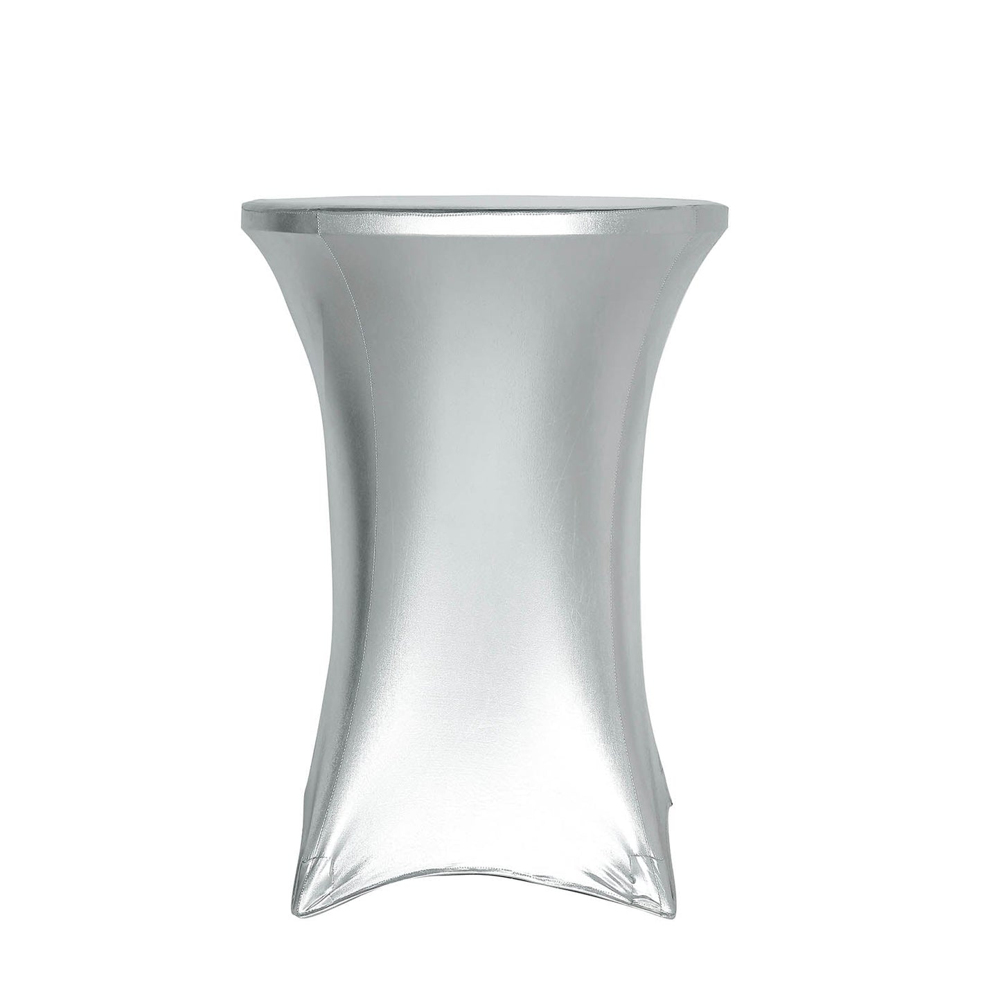 32" Dia Premium Metallic Silver Spandex Highboy Cocktail Table Cover