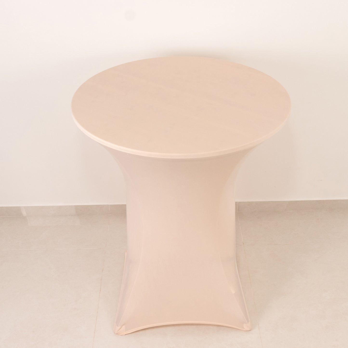 Blush Highboy Spandex Cocktail Table Cover, Fitted Stretch Tablecloth for 33"-36" Dia High Top Tables