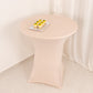 Spandex 36" Round Cocktail Table Cover Blush - Easy to Maintain Stretch Fitted Highboy Tablecloth