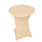 Spandex 36" Round Cocktail Table Cover Beige - Easy to Maintain Stretch Fitted Highboy Tablecloth
