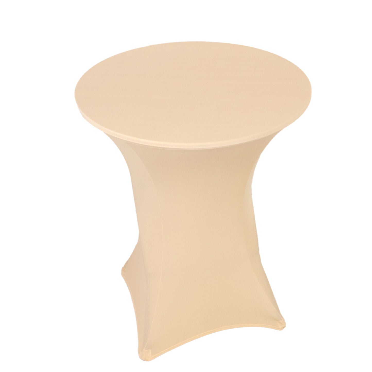 Beige Highboy Spandex Cocktail Table Cover, Fitted Stretch Tablecloth for 33"-36" Dia High Top Tables