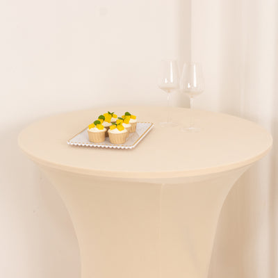 Durable Beige Spandex High Top Table Cover
