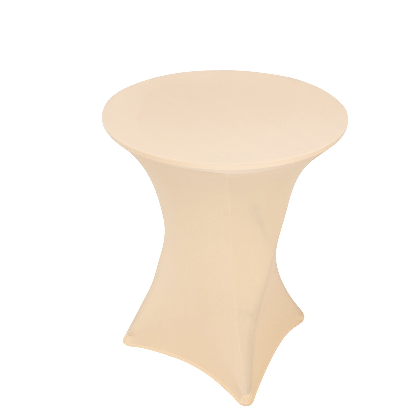 Beige Highboy Spandex Cocktail Table Cover, Fitted Stretch Tablecloth for 33"-36" Dia High Top Tables