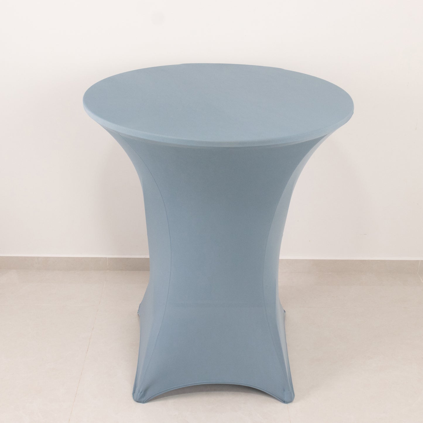 Dusty Blue Highboy Spandex Cocktail Table Cover, Fitted Stretch Tablecloth for 33"-36" Dia High Top Tables