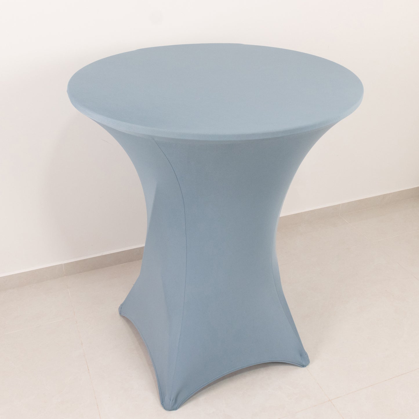 Dusty Blue Highboy Spandex Cocktail Table Cover, Fitted Stretch Tablecloth for 33"-36" Dia High Top Tables