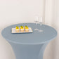 Spandex 36" Round Cocktail Table Cover Dusty Blue - Easy to Maintain Stretch Fitted Highboy Tablecloth