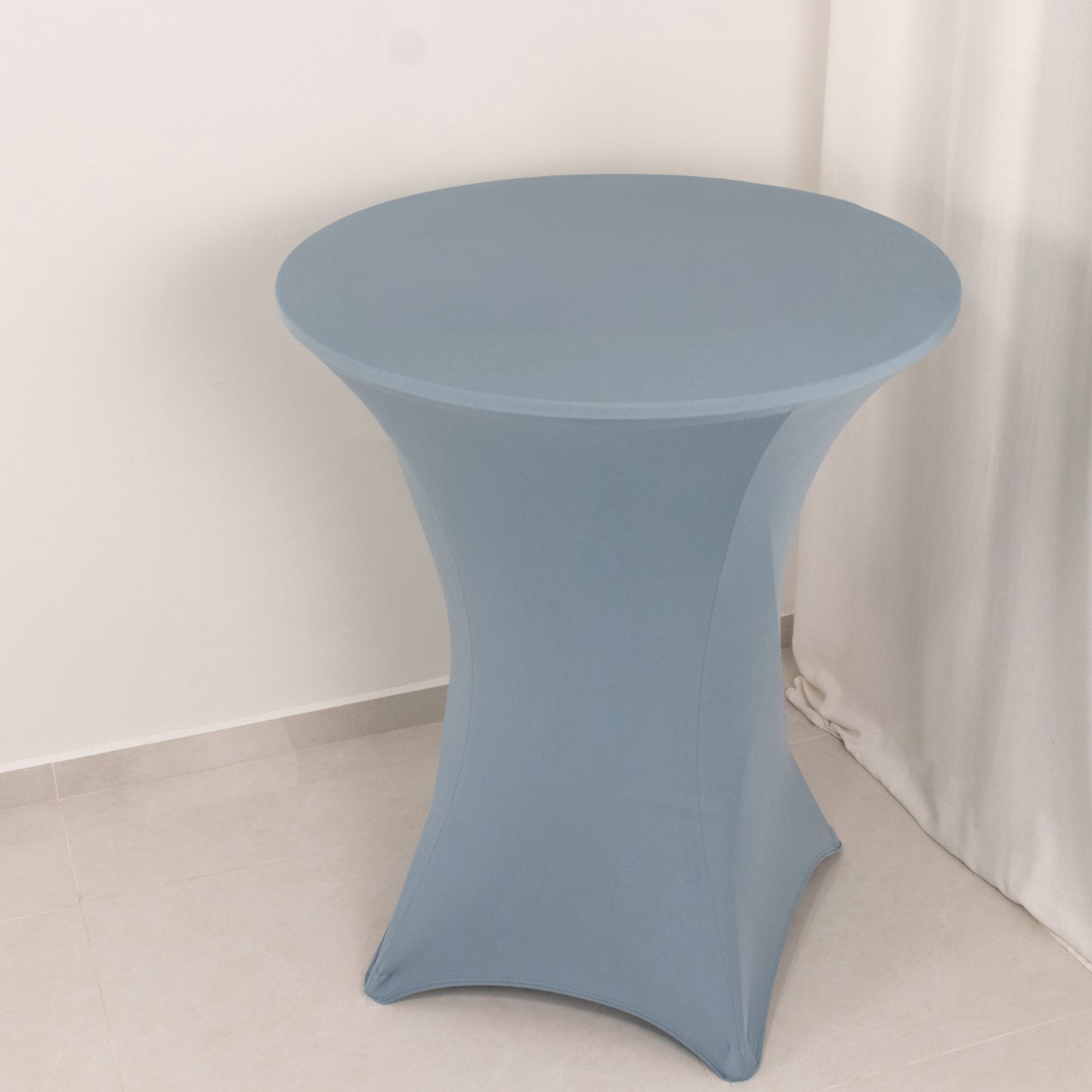 Dusty Blue Highboy Spandex Cocktail Table Cover, Fitted Stretch Tablecloth for 33"-36" Dia High Top Tables