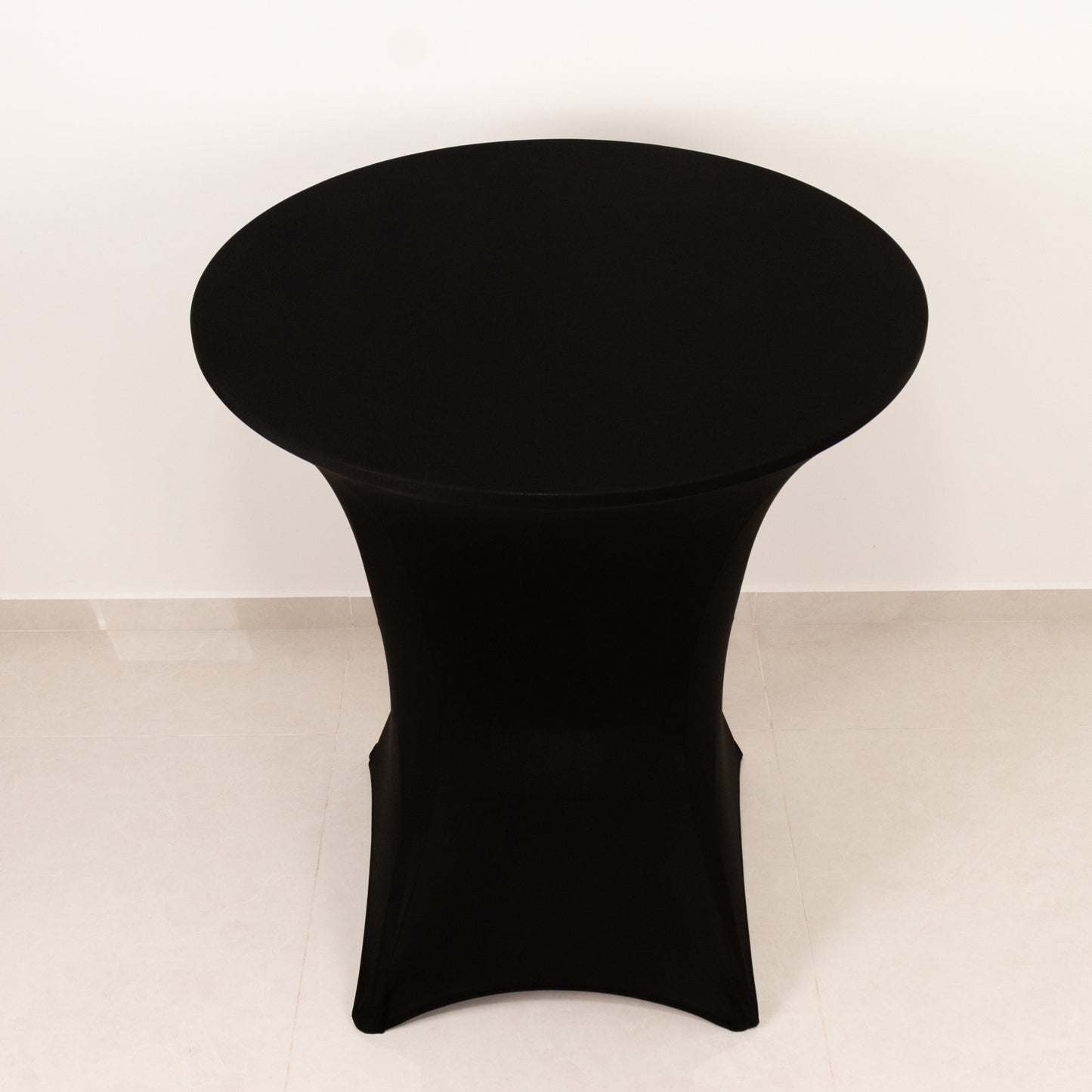 Black Highboy Spandex Cocktail Table Cover, Fitted Stretch Tablecloth for 33"-36" Dia High Top Tables