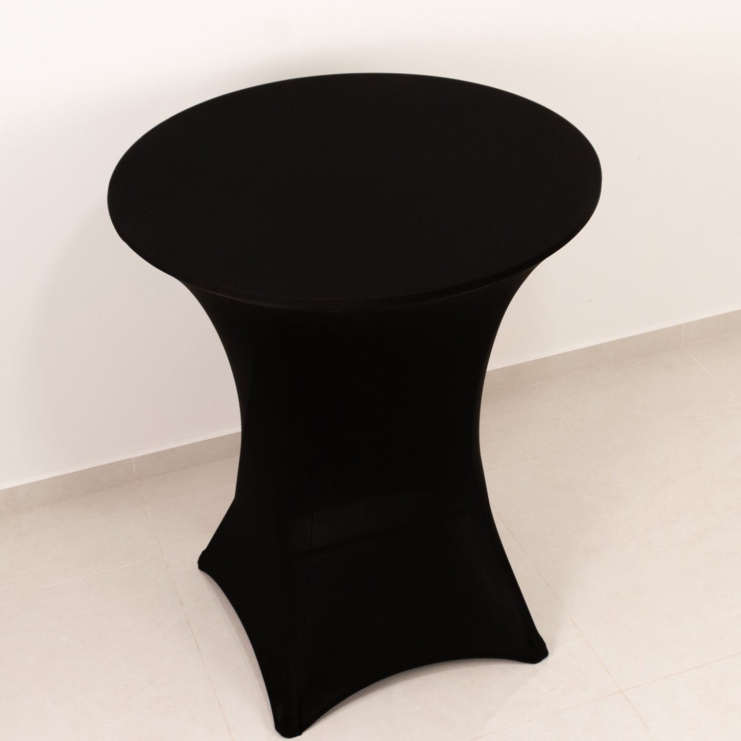 Black Highboy Spandex Cocktail Table Cover, Fitted Stretch Tablecloth for 33"-36" Dia High Top Tables