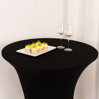 Durable Black Spandex High Top Table Cover