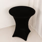 Spandex 36" Round Cocktail Table Cover Black - Easy to Maintain Stretch Fitted Highboy Tablecloth