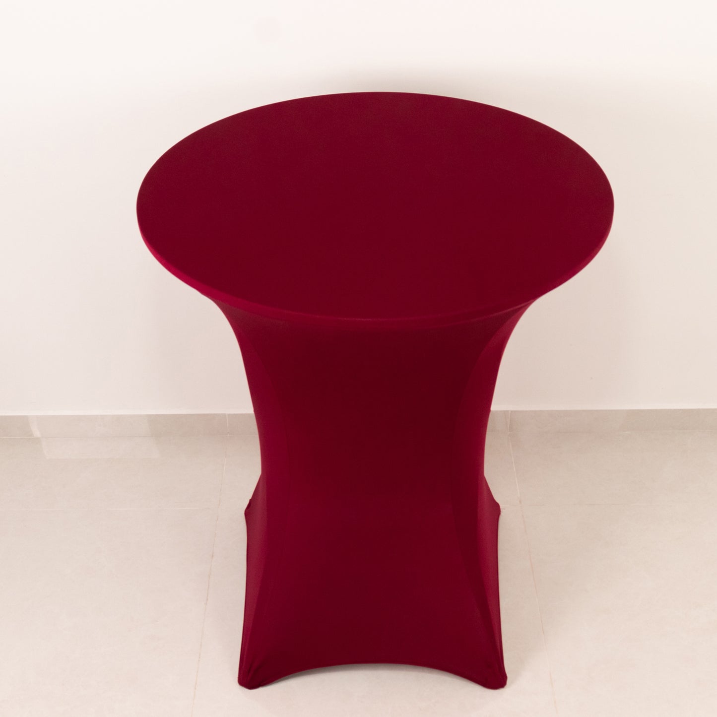 Burgundy Highboy Spandex Cocktail Table Cover, Fitted Stretch Tablecloth for 33"-36" Dia High Top Tables