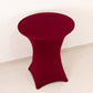 Spandex 36" Round Cocktail Table Cover Burgundy - Easy to Maintain Stretch Fitted Highboy Tablecloth