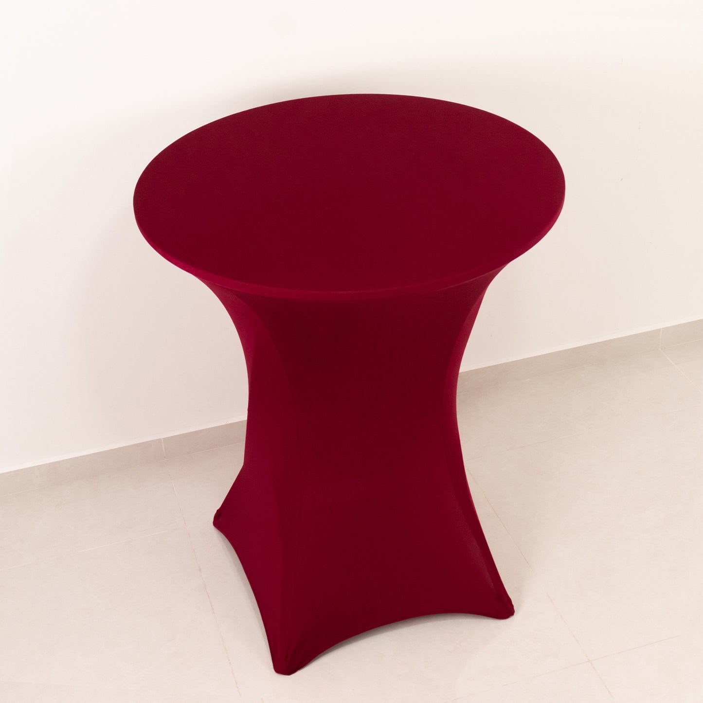 Burgundy Highboy Spandex Cocktail Table Cover, Fitted Stretch Tablecloth for 33"-36" Dia High Top Tables