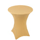 Spandex 36" Round Cocktail Table Cover Champagne - Easy to Maintain Stretch Fitted Highboy Tablecloth