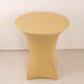 Spandex 36" Round Cocktail Table Cover Champagne - Easy to Maintain Stretch Fitted Highboy Tablecloth