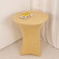 Spandex 36" Round Cocktail Table Cover Champagne - Easy to Maintain Stretch Fitted Highboy Tablecloth