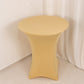 Spandex 36" Round Cocktail Table Cover Champagne - Easy to Maintain Stretch Fitted Highboy Tablecloth