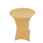 Spandex 36" Round Cocktail Table Cover Champagne - Easy to Maintain Stretch Fitted Highboy Tablecloth