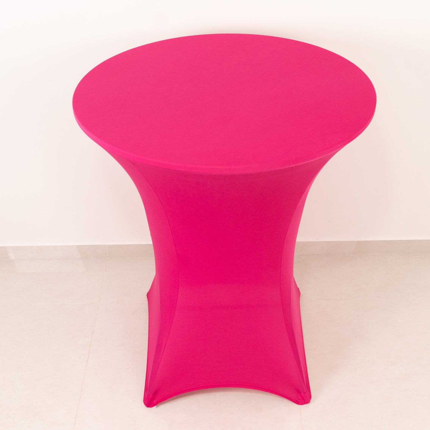 Fuchsia Highboy Spandex Cocktail Table Cover, Fitted Stretch Tablecloth for 33"-36" Dia High Top Tables