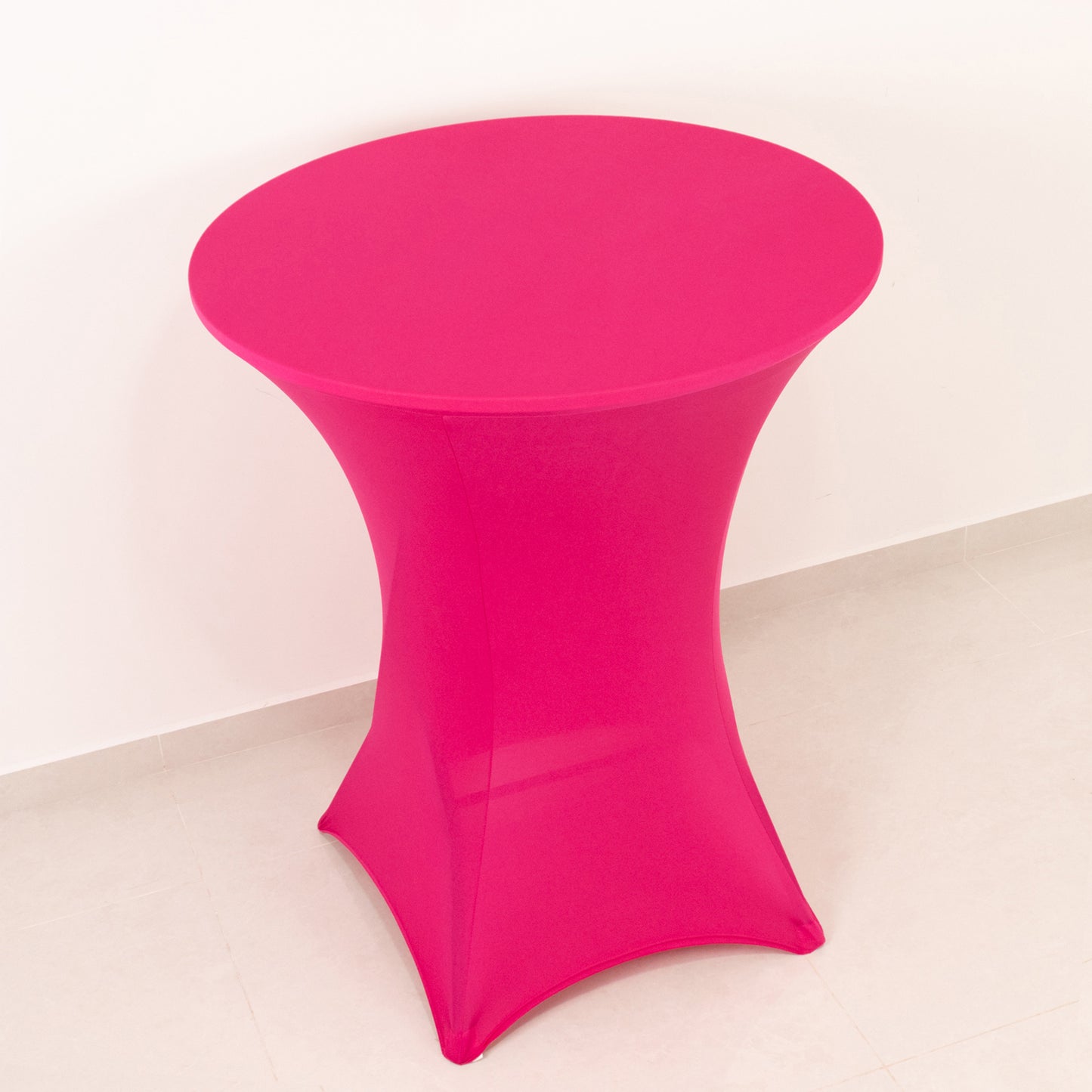 Fuchsia Highboy Spandex Cocktail Table Cover, Fitted Stretch Tablecloth for 33"-36" Dia High Top Tables