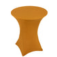 Spandex 36" Round Cocktail Table Cover Gold - Easy to Maintain Stretch Fitted Highboy Tablecloth