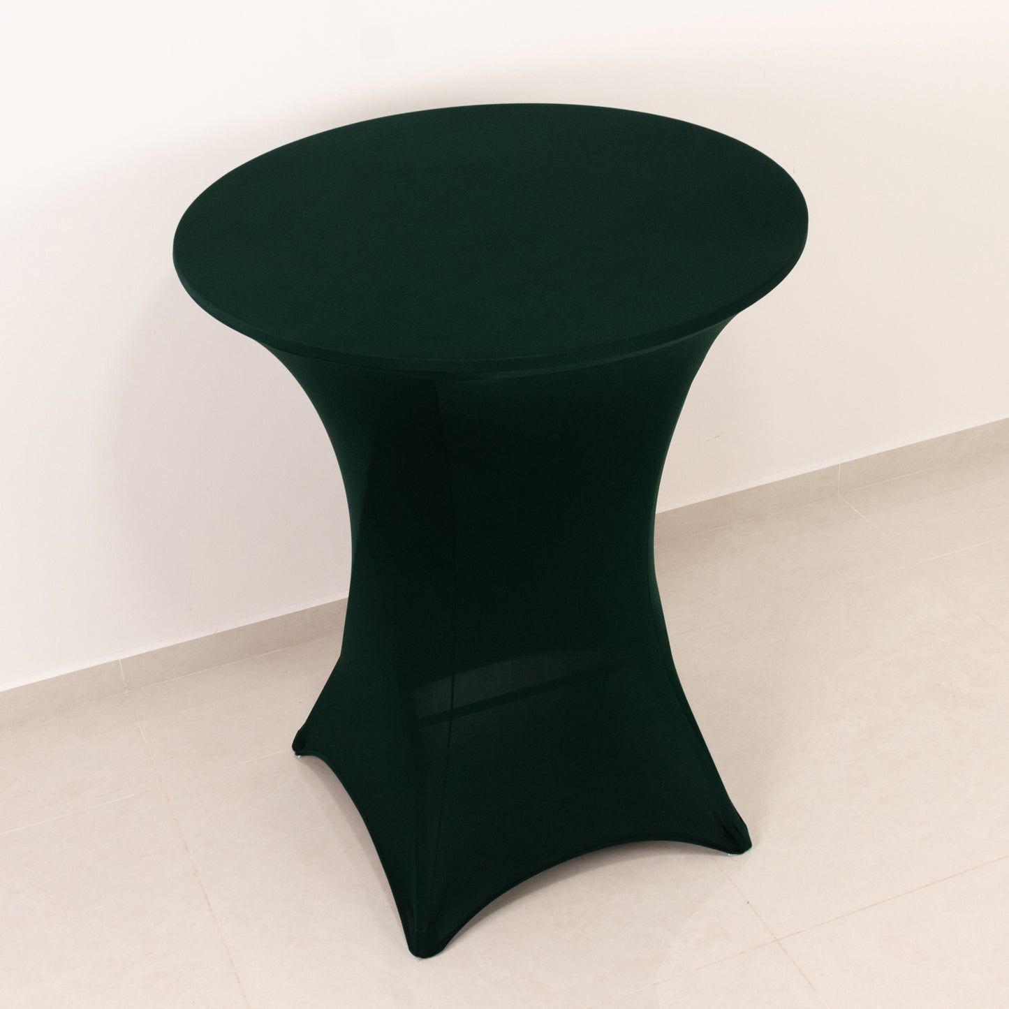 Hunter Emerald Green Highboy Spandex Cocktail Table Cover, Fitted Stretch Tablecloth for 33"-36" Dia High Top Tables