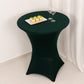 Spandex 36" Round Cocktail Table Cover Hunter Emerald Green - Easy to Maintain Stretch Fitted Highboy Tablecloth