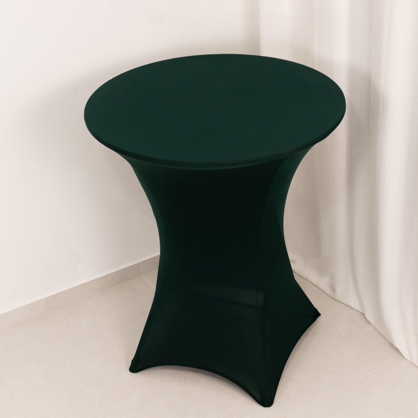 Hunter Emerald Green Highboy Spandex Cocktail Table Cover, Fitted Stretch Tablecloth for 33"-36" Dia High Top Tables