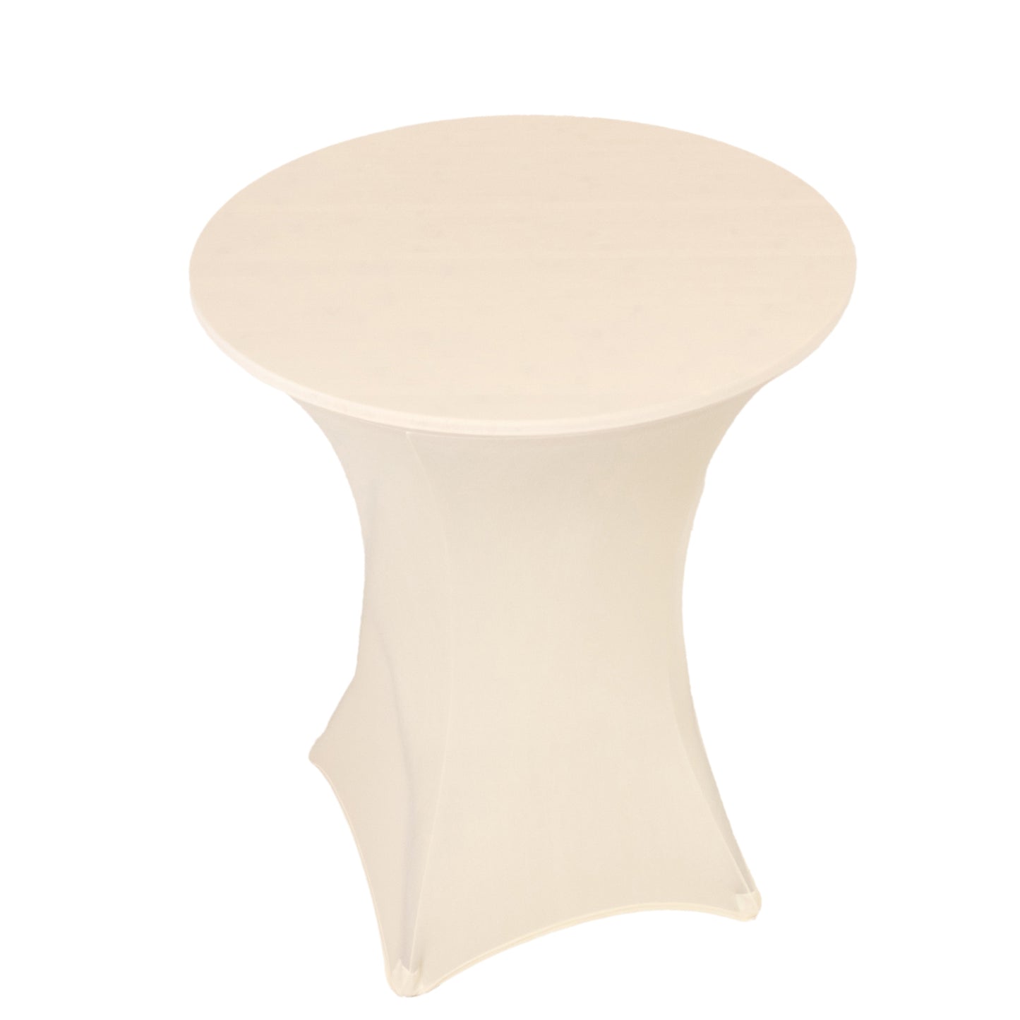 Ivory Highboy Spandex Cocktail Table Cover, Fitted Stretch Tablecloth for 33"-36" Dia High Top Tables