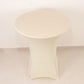 Spandex 36" Round Cocktail Table Cover Ivory - Easy to Maintain Stretch Fitted Highboy Tablecloth