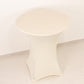 Spandex 36" Round Cocktail Table Cover Ivory - Easy to Maintain Stretch Fitted Highboy Tablecloth