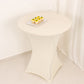 Spandex 36" Round Cocktail Table Cover Ivory - Easy to Maintain Stretch Fitted Highboy Tablecloth