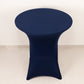 Spandex 36" Round Cocktail Table Cover Navy Blue - Easy to Maintain Stretch Fitted Highboy Tablecloth