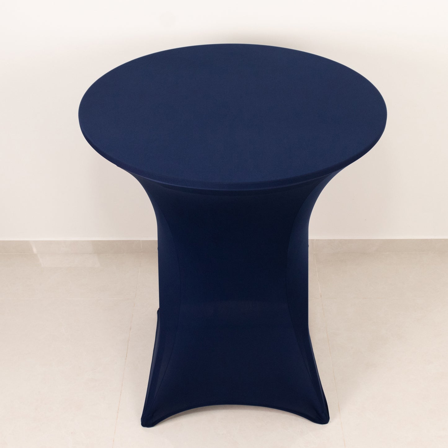 Navy Blue Highboy Spandex Cocktail Table Cover, Fitted Stretch Tablecloth for 33"-36" Dia High Top Tables