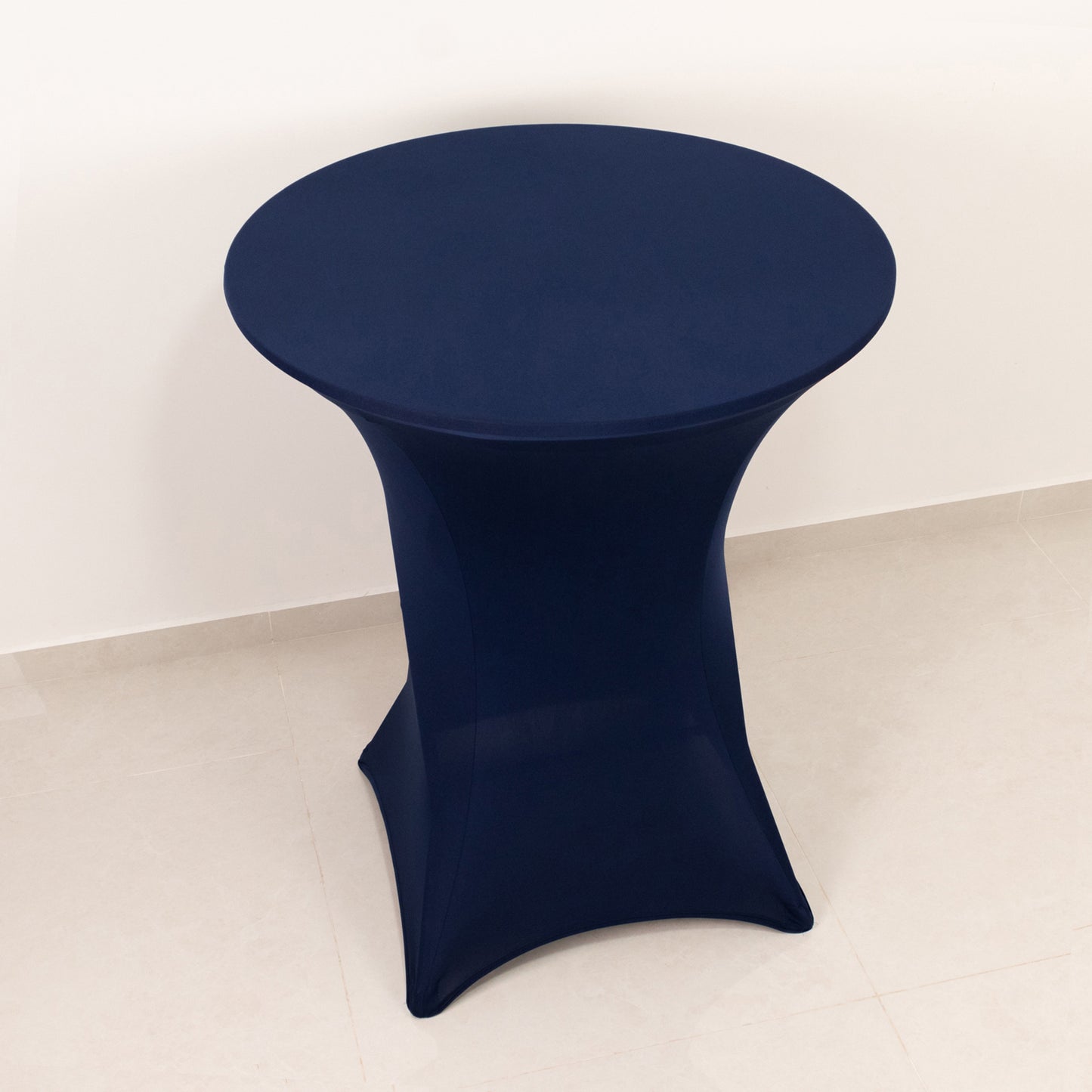 Navy Blue Highboy Spandex Cocktail Table Cover, Fitted Stretch Tablecloth for 33"-36" Dia High Top Tables