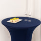 Spandex 36" Round Cocktail Table Cover Navy Blue - Easy to Maintain Stretch Fitted Highboy Tablecloth