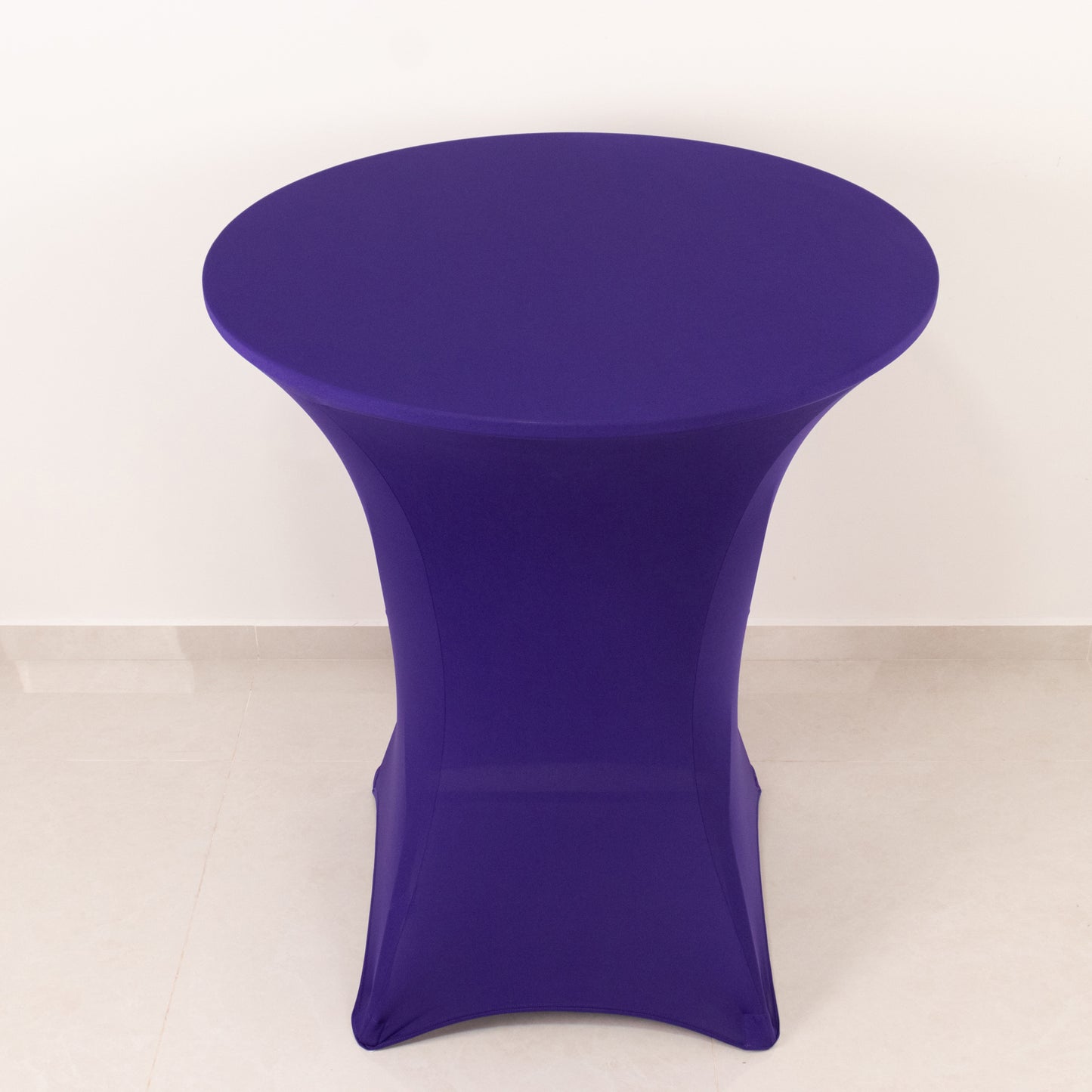 Spandex 36" Round Cocktail Table Cover Purple - Easy to Maintain Stretch Fitted Highboy Tablecloth