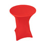 Spandex 36" Round Cocktail Table Cover Red - Easy to Maintain Stretch Fitted Highboy Tablecloth