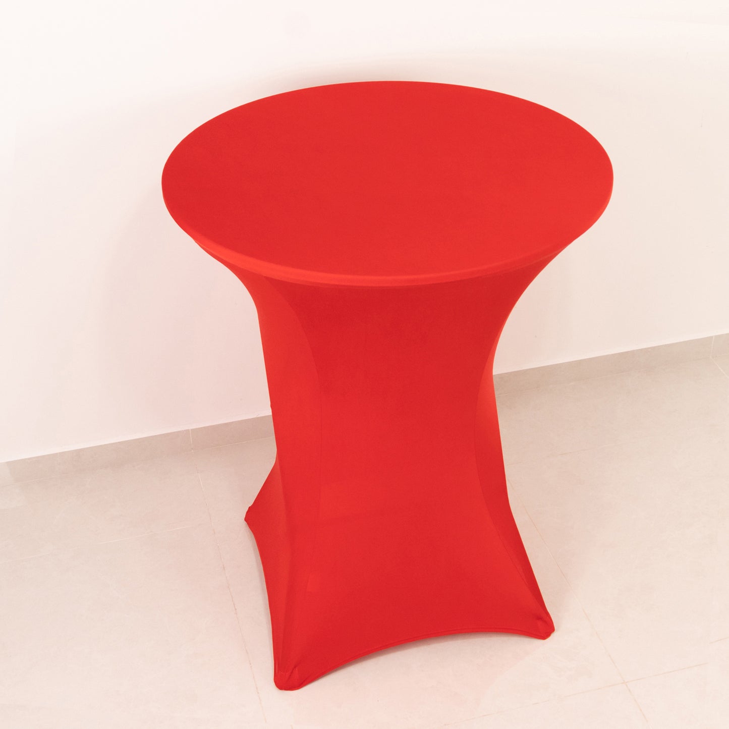 Red Highboy Spandex Cocktail Table Cover, Fitted Stretch Tablecloth for 33"-36" Dia High Top Tables