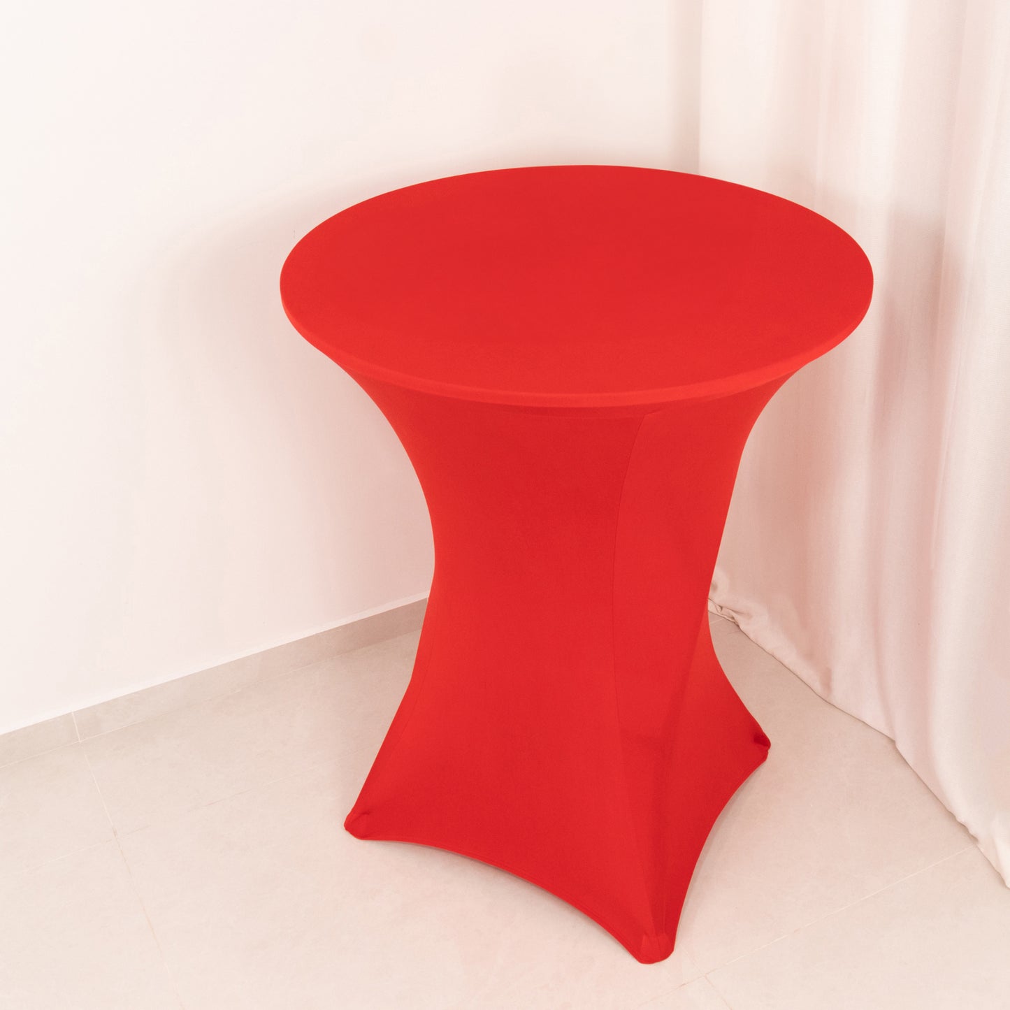 Red Highboy Spandex Cocktail Table Cover, Fitted Stretch Tablecloth for 33"-36" Dia High Top Tables