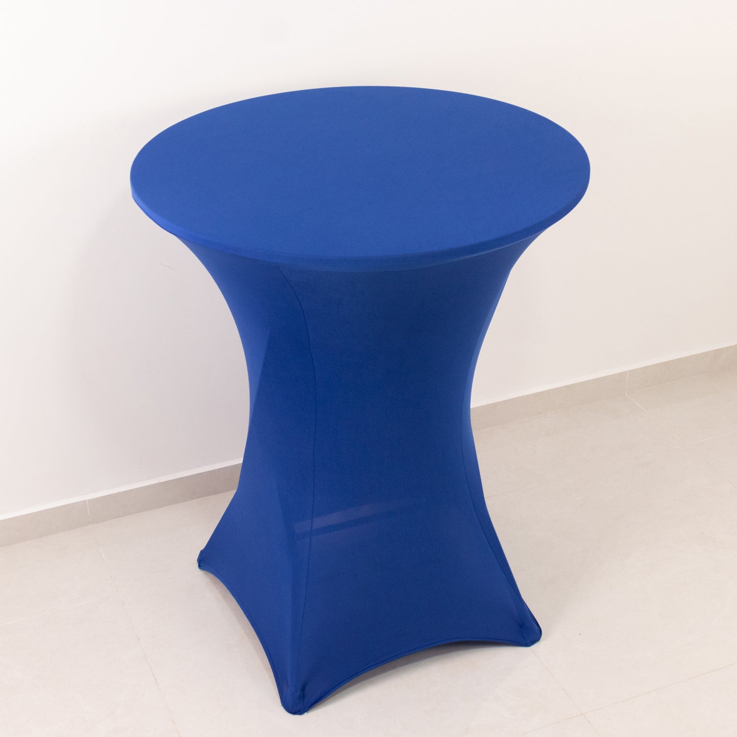 Spandex 36" Round Cocktail Table Cover Royal Blue - Easy to Maintain Stretch Fitted Highboy Tablecloth