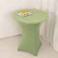 Spandex 36" Round Cocktail Table Cover Sage Green - Easy to Maintain Stretch Fitted Highboy Tablecloth