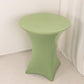 Spandex 36" Round Cocktail Table Cover Sage Green - Easy to Maintain Stretch Fitted Highboy Tablecloth