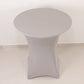 Spandex 36" Round Cocktail Table Cover Silver - Easy to Maintain Stretch Fitted Highboy Tablecloth