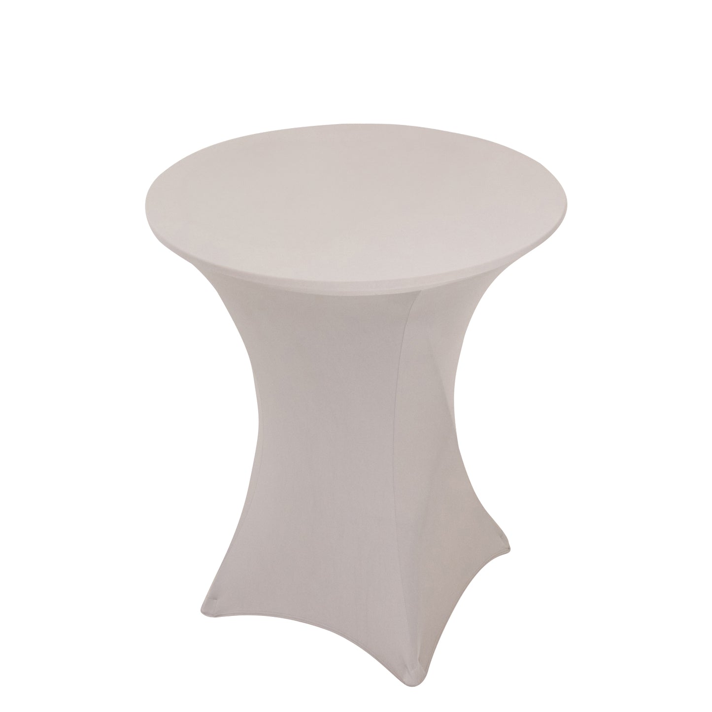 Silver Highboy Spandex Cocktail Table Cover, Fitted Stretch Tablecloth for 33"-36" Dia High Top Tables