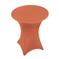 Spandex 36" Round Cocktail Table Cover Terracotta (Rust) - Easy to Maintain Stretch Fitted Highboy Tablecloth